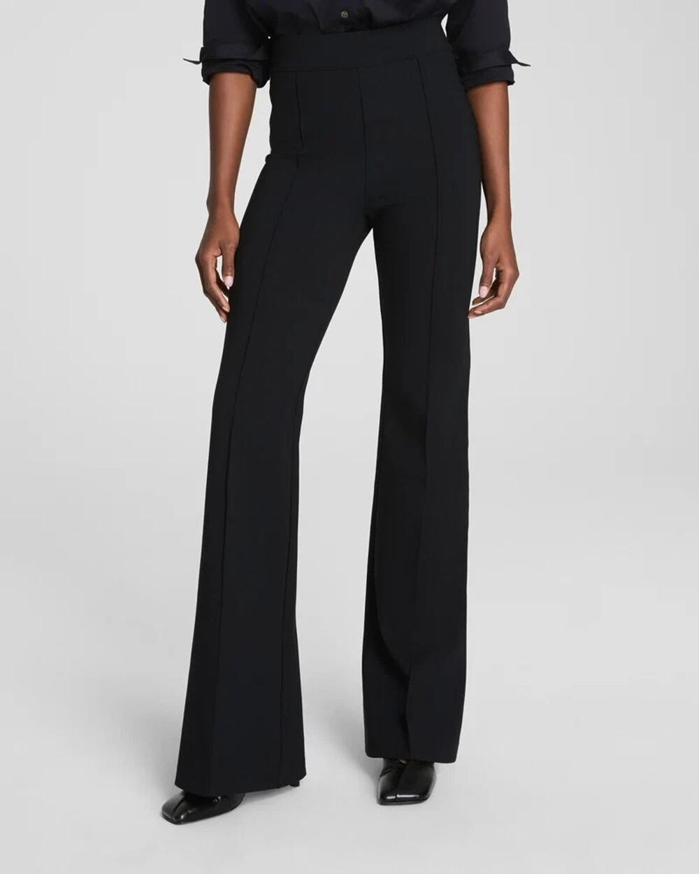 SPANX supersmooth PerfectFit Ponte Flare Pant Sz L Black High Rise Work 20252R
